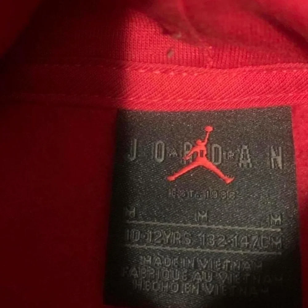 Jordan Red Pullover Hoodie with White Jumpman
